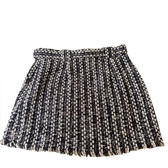 Ramy Brook Belted Tweed Mini Skirt Black Combo NWT 10 - Picture 5 of 11